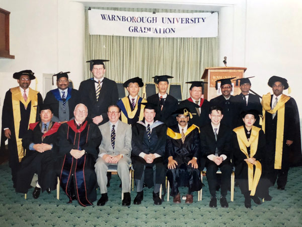 The very first batch of Warnborough University graduates at the Royal Overseas League