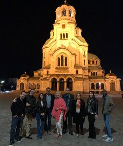 In front of the famous Alexander Nevsky Cathedral