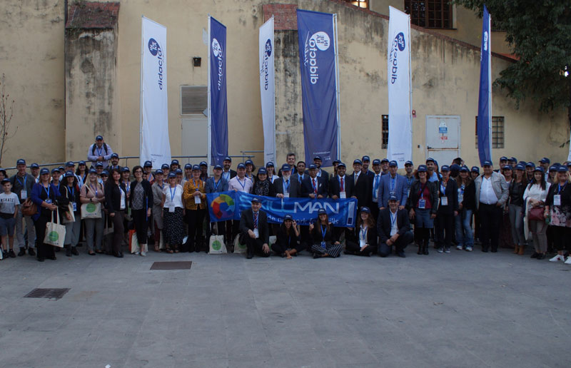 Delegates posing in front of the Fortress