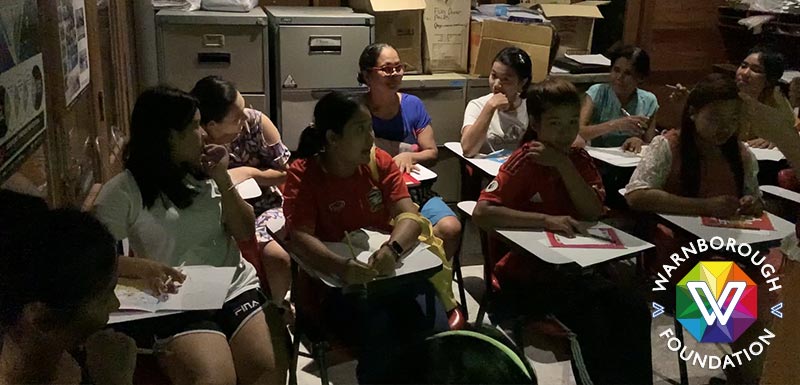 Myanmar women learn English in class