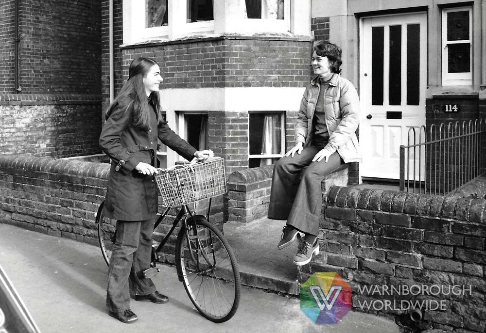 1973: Students outside 19 Warnborough Road (the namesake for the College)