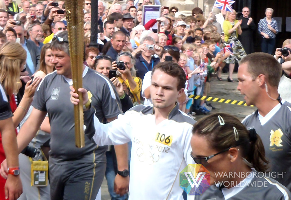 2012: Warnborough students enjoyed the arrival of the Olympic torch in Canterbury