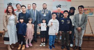 The Mayor of Medway presented prizes to the art competition winners